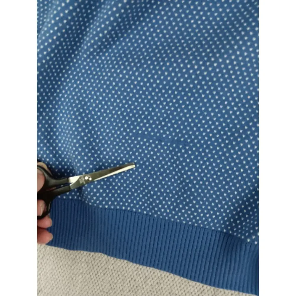 Vineyard Vines Quarter Zip Knit Sweater Mens‎ Large Blue Repeating Anchors